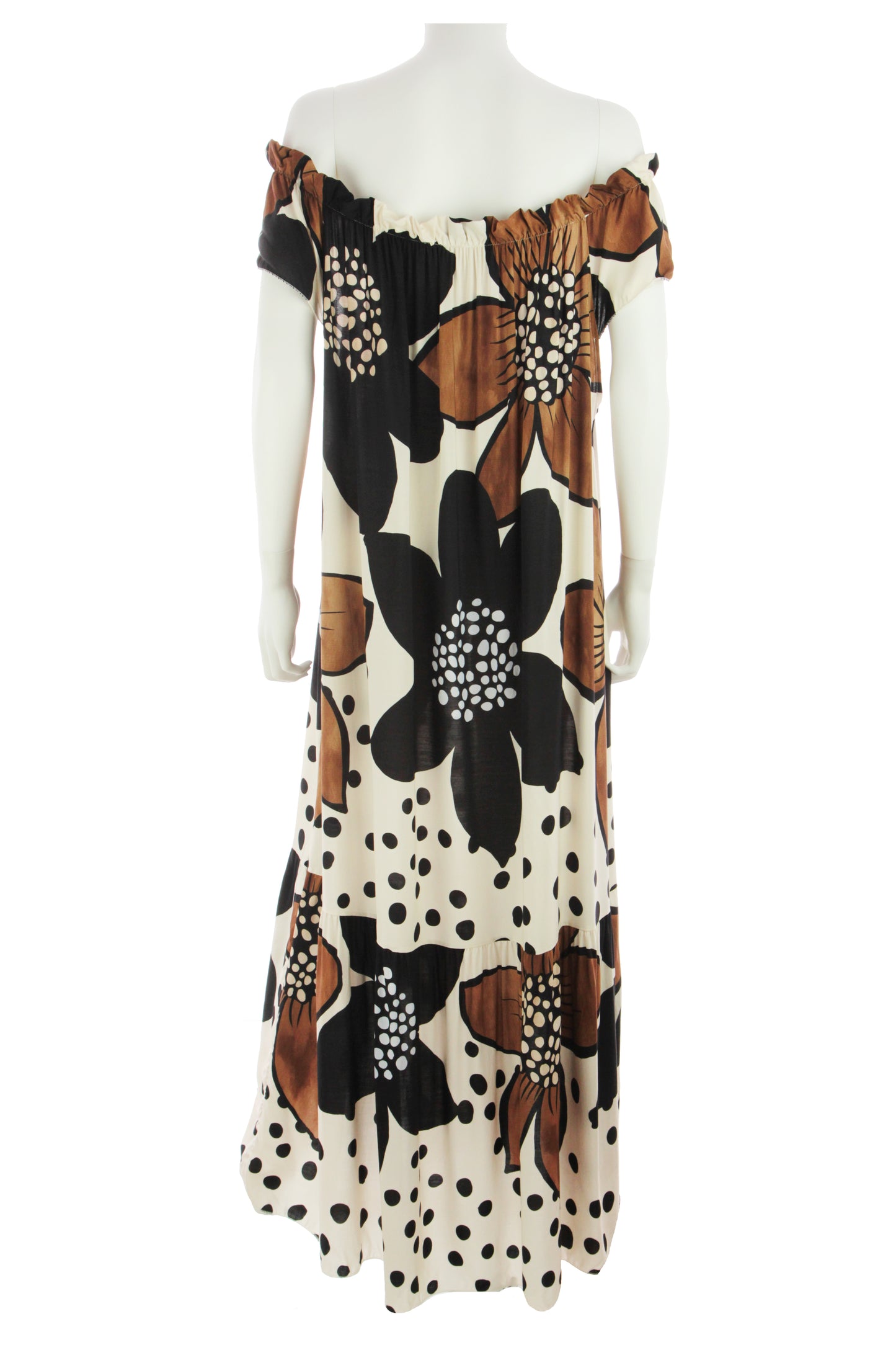 Floral Print Off Shoulder Maxi Dress