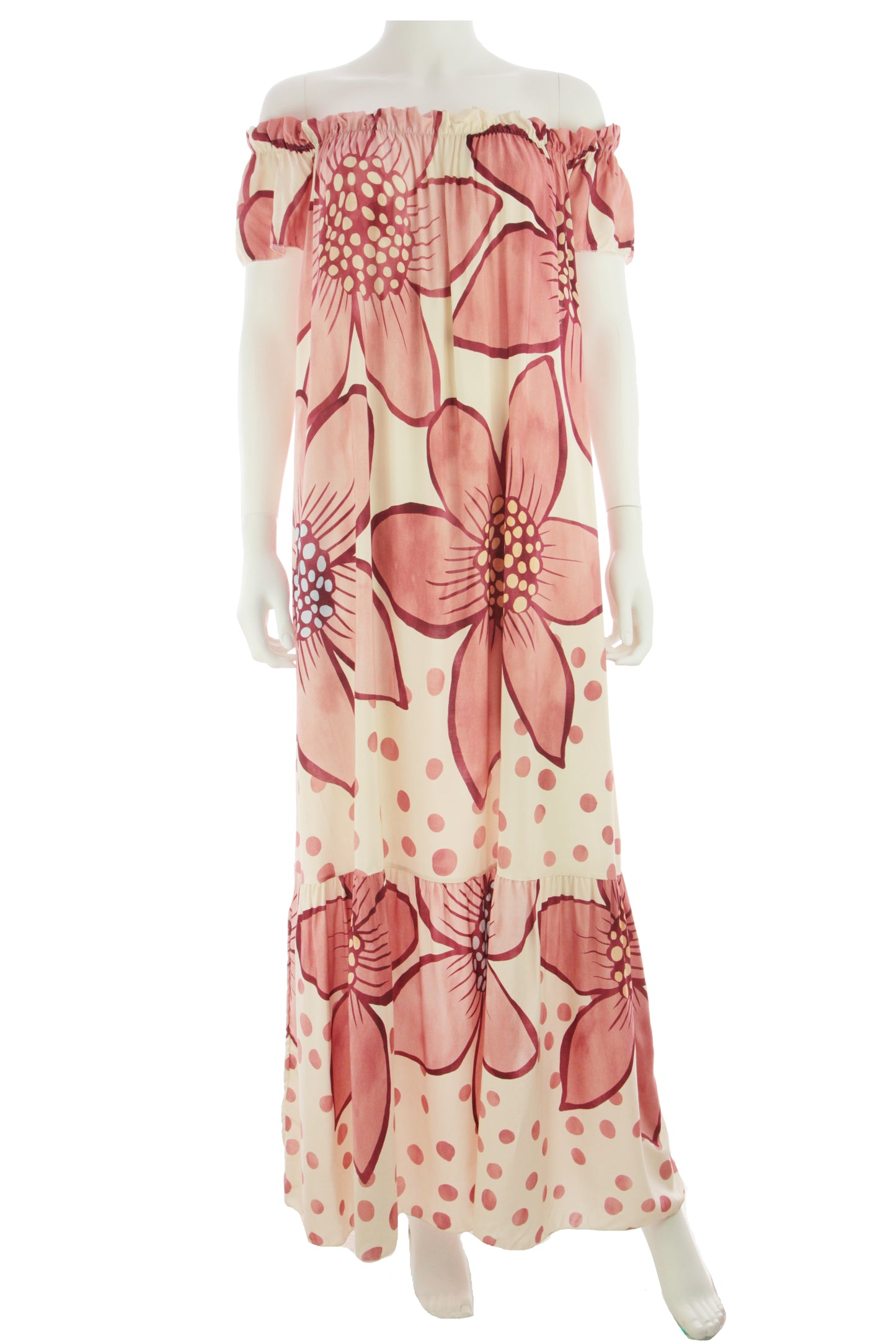 Floral Print Off Shoulder Maxi Dress