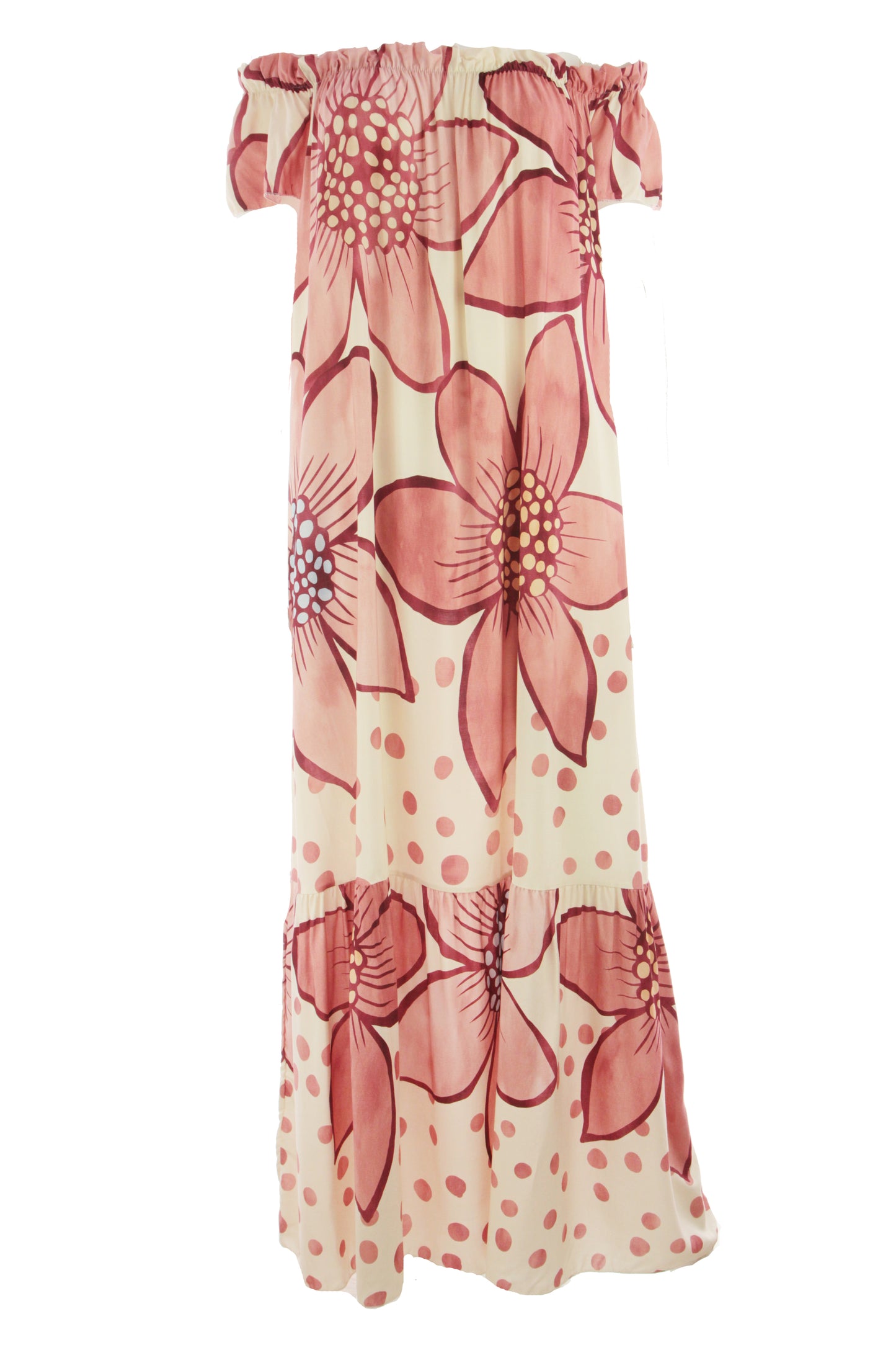 Floral Print Off Shoulder Maxi Dress