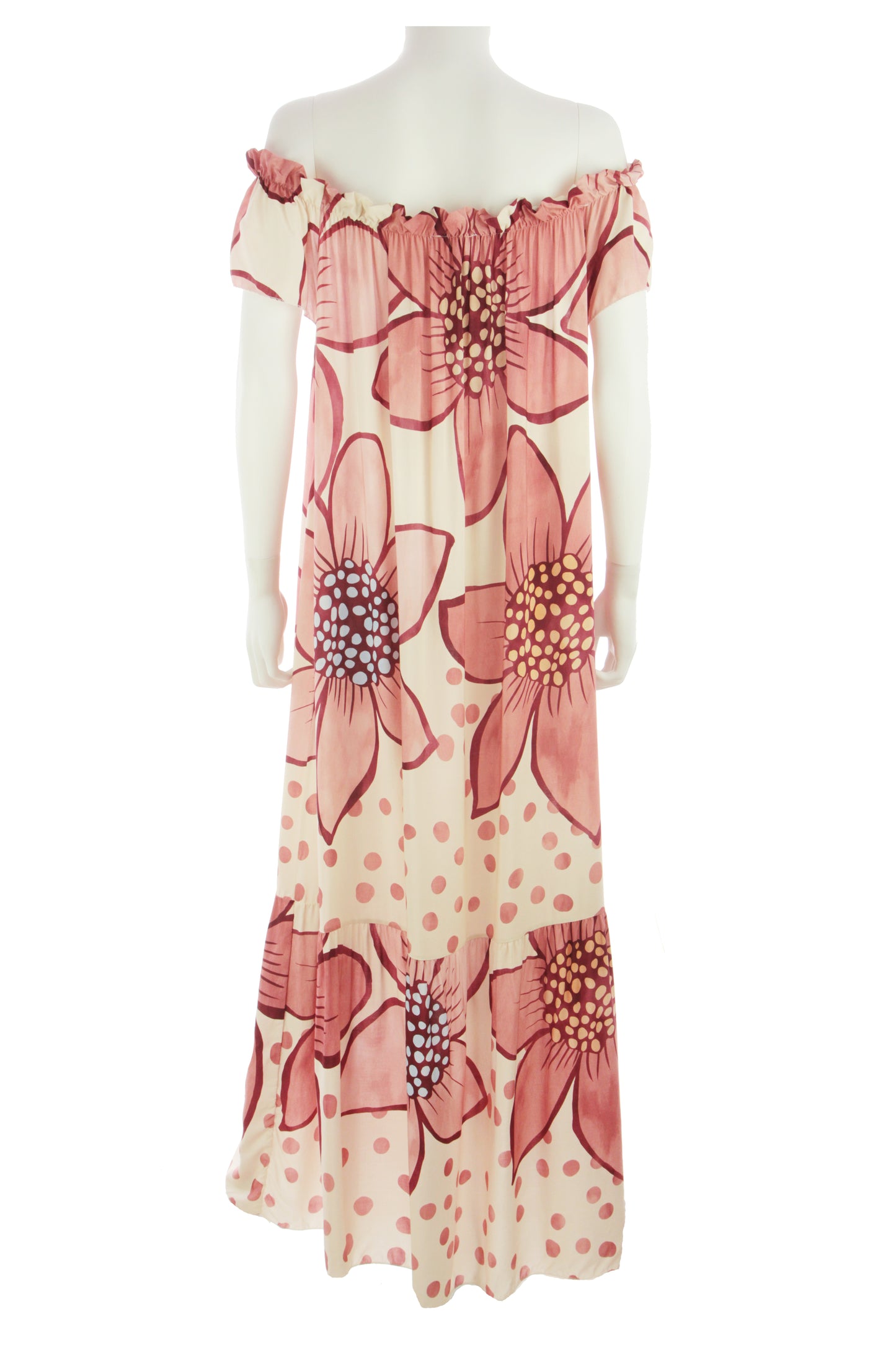Floral Print Off Shoulder Maxi Dress