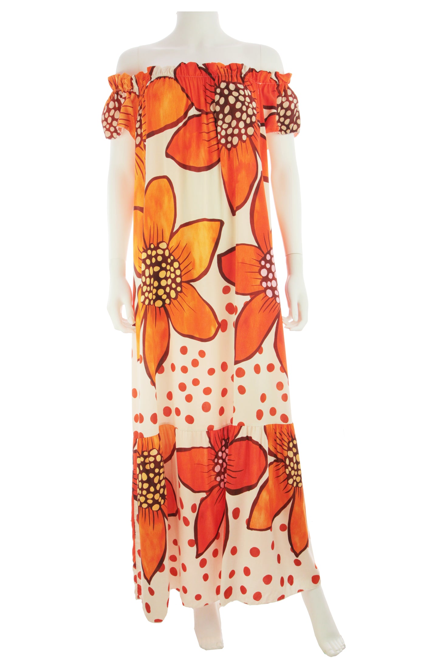 Floral Print Off Shoulder Maxi Dress