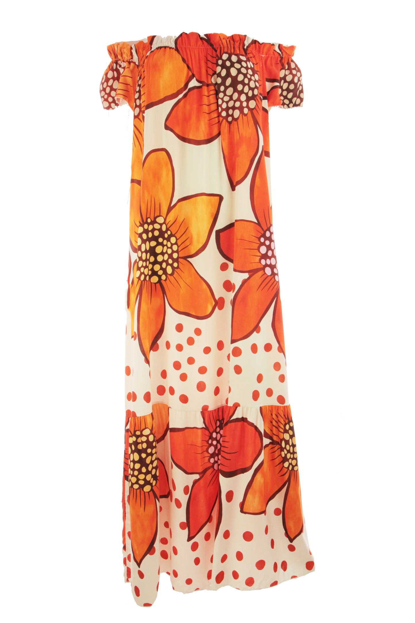 Floral Print Off Shoulder Maxi Dress