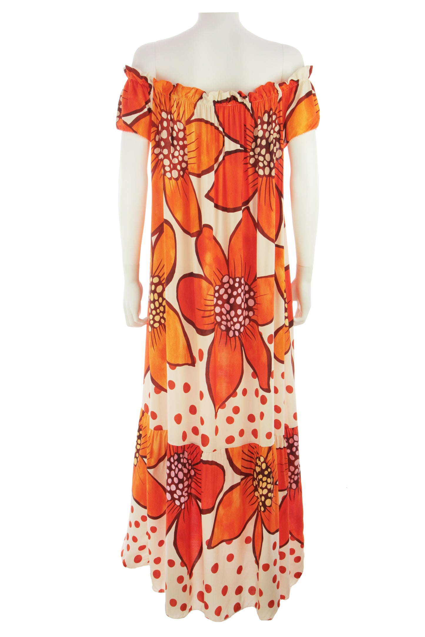 Floral Print Off Shoulder Maxi Dress