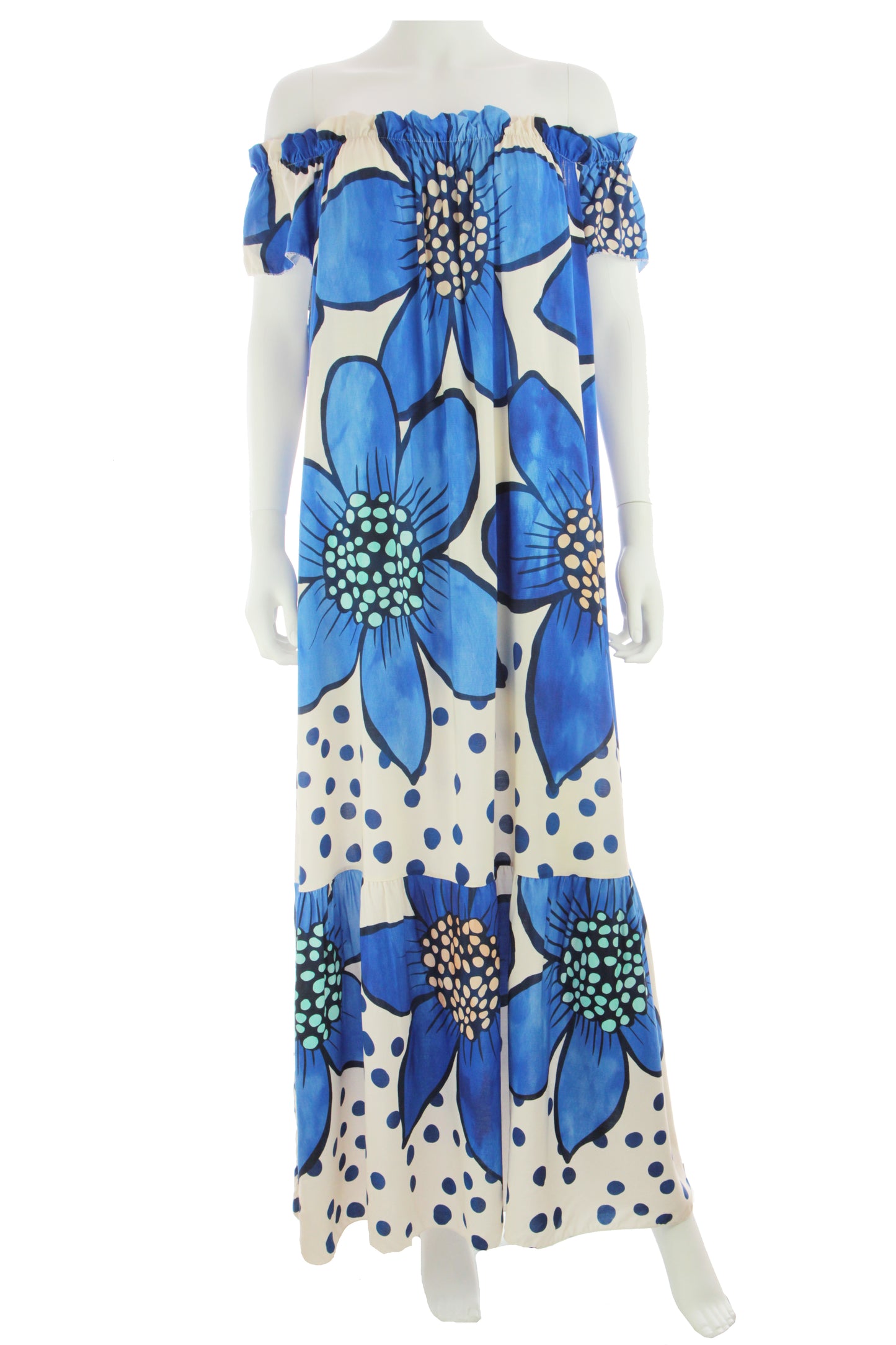 Floral Print Off Shoulder Maxi Dress