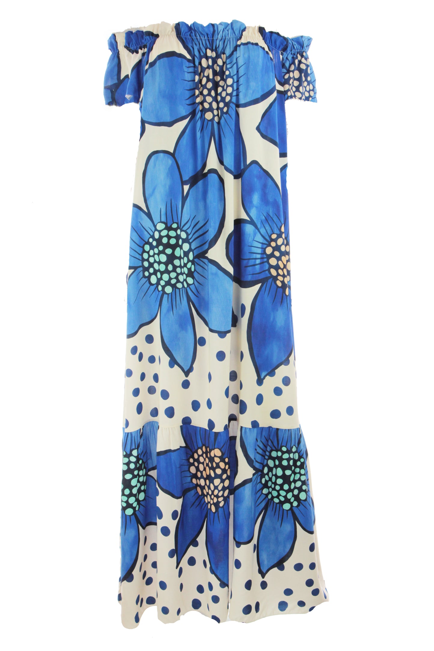 Floral Print Off Shoulder Maxi Dress