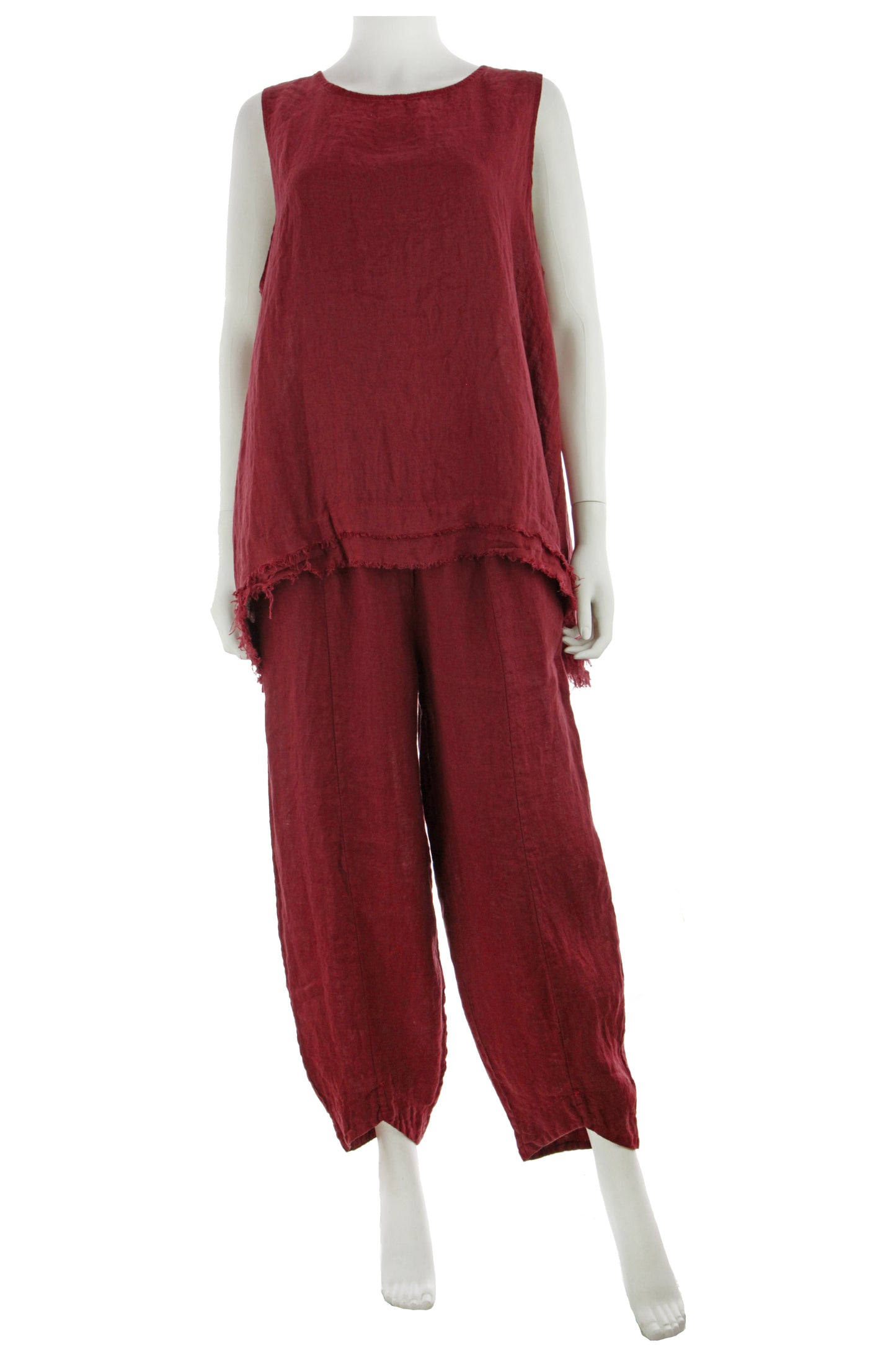 Hi Low Ankle Linen Trouser