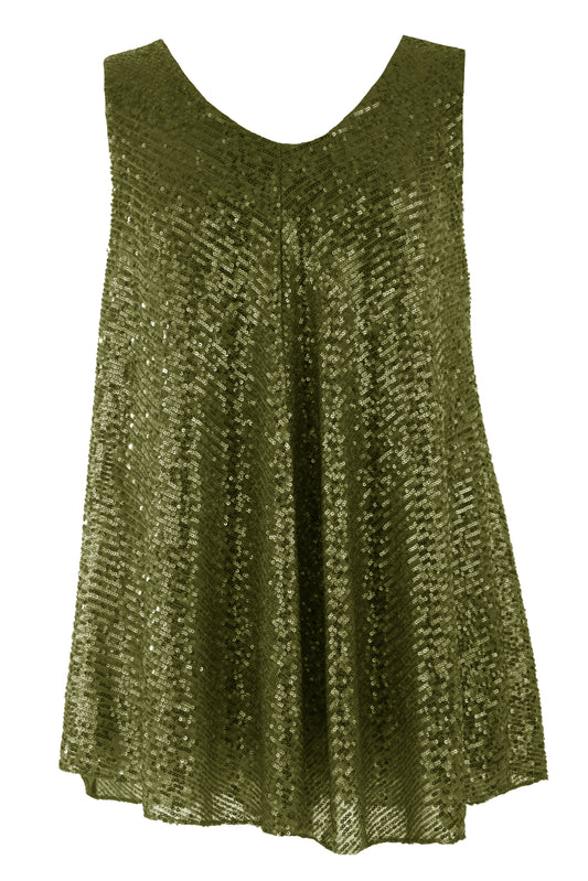 V Neck Sequin Vest
