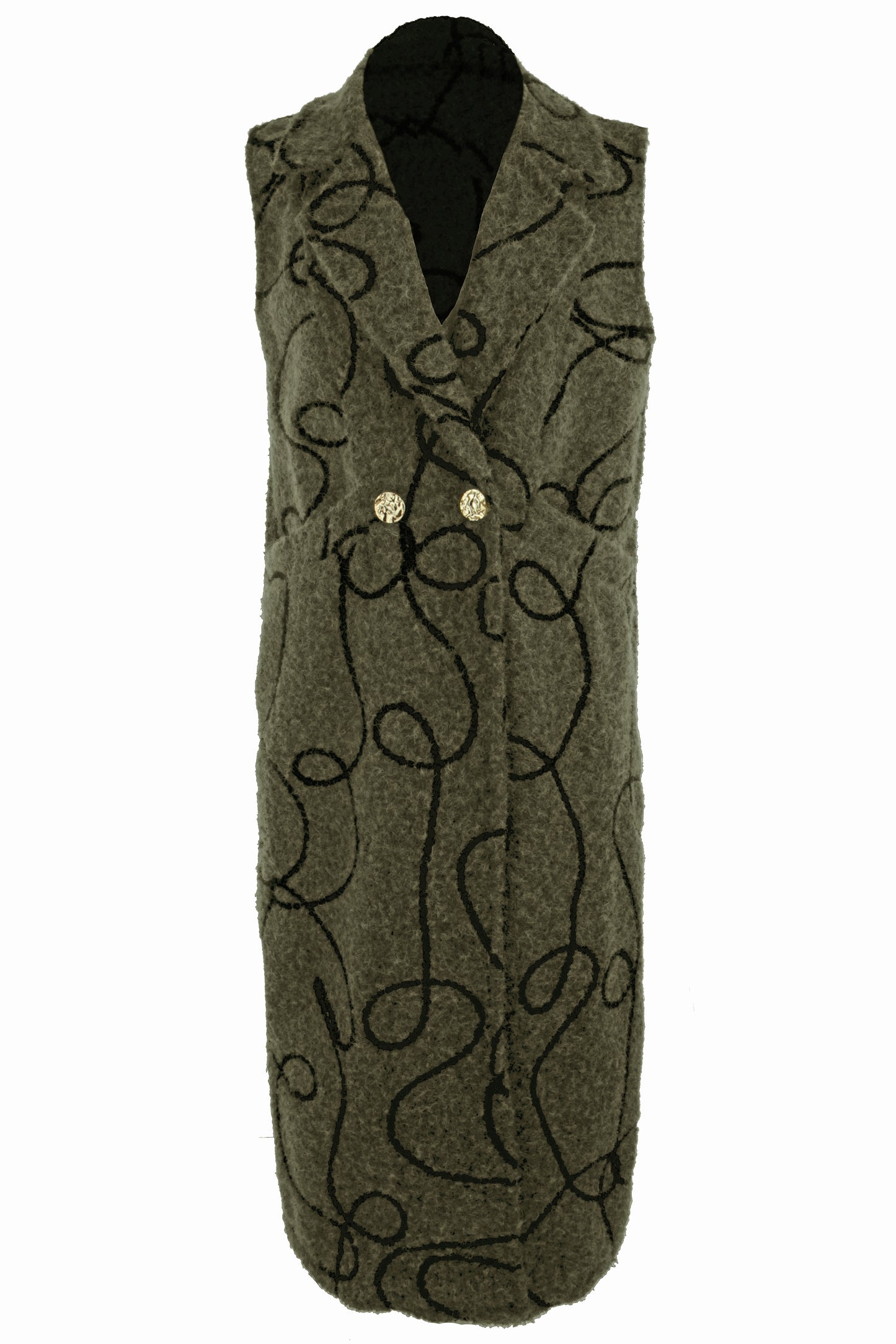 Swirl Pattern Textured Gilet
