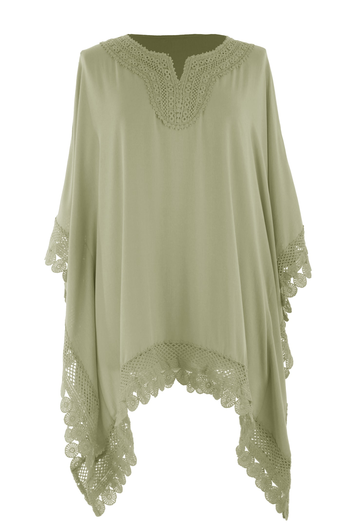 Crochet Trim Kaftan Top