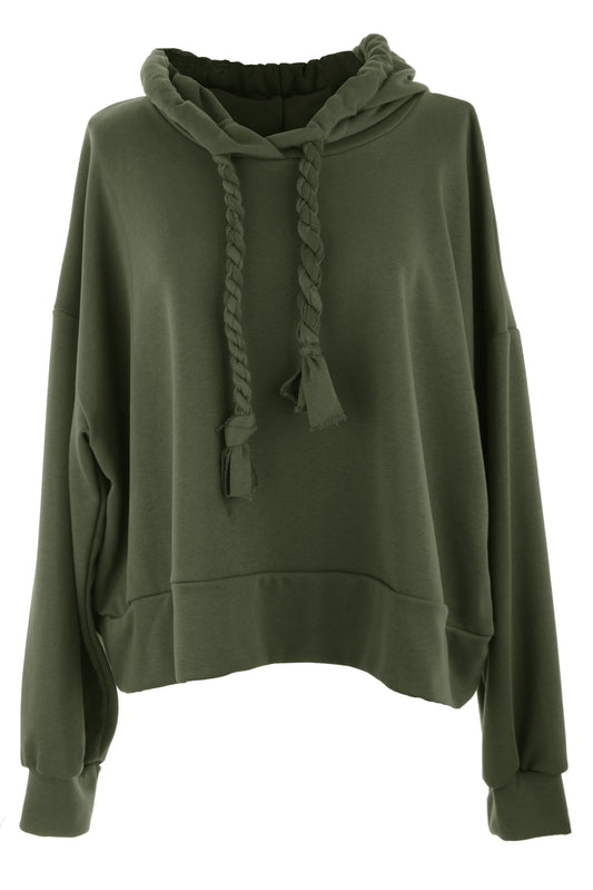Rope Drawstring Hooded Sweatshirt