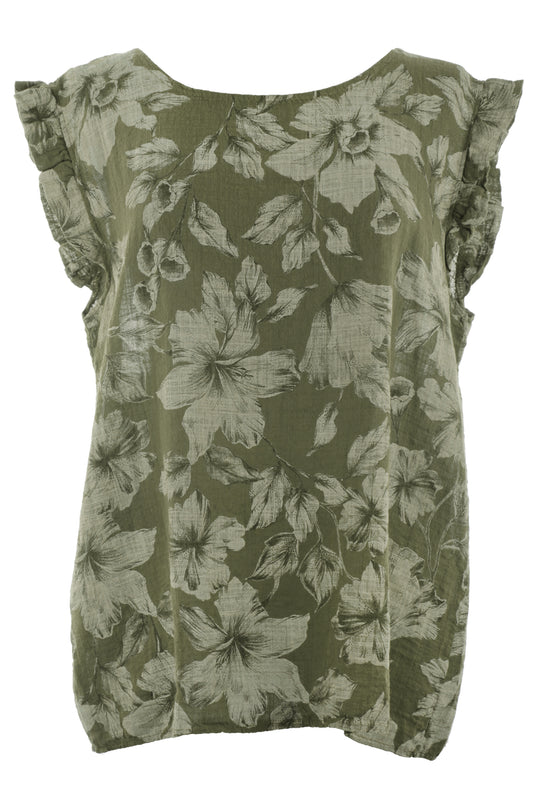 Floral Sleeveless Cotton Top