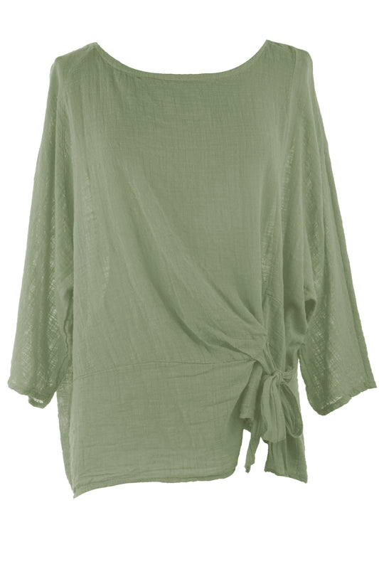 Side Tie Cotton Top