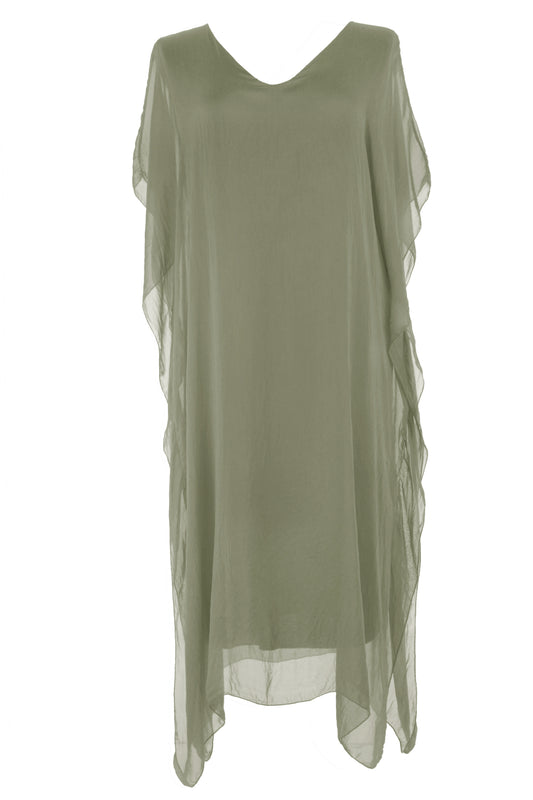 Batwing Silk Kaftan Midi