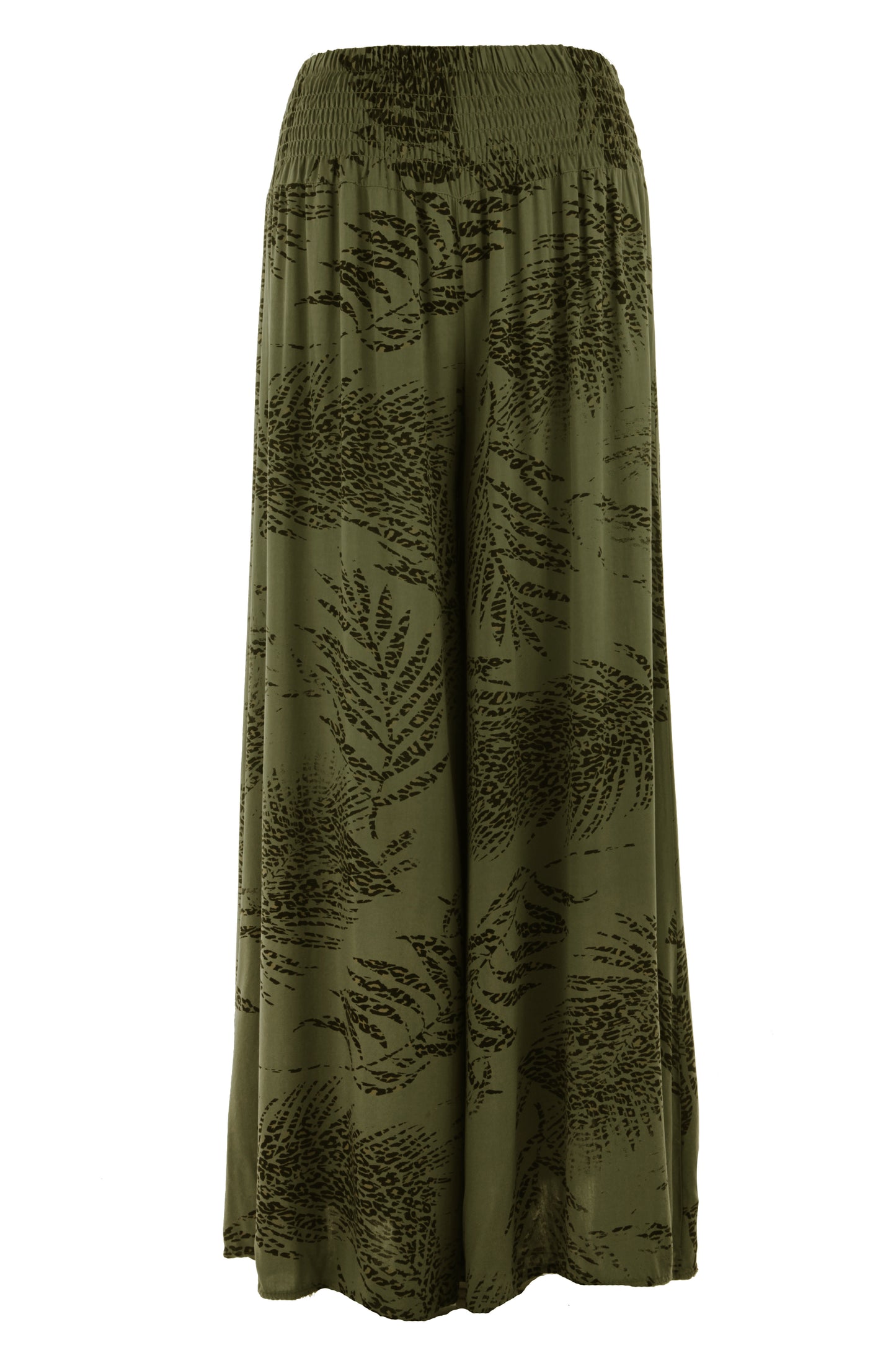 Leaf Leopard Print Palazzo Trouser