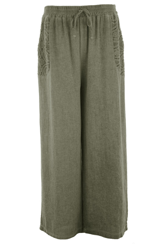 2 Crochet Pocket Linen Trouser