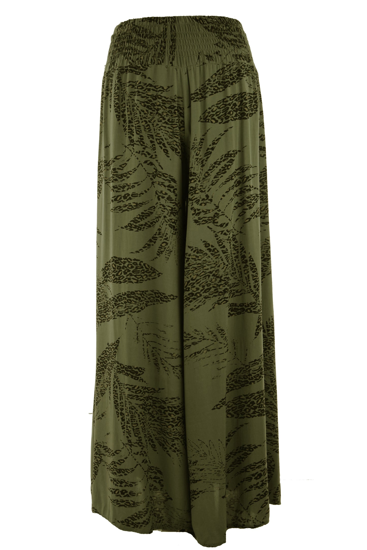 Leaf Leopard Print Palazzo Trouser