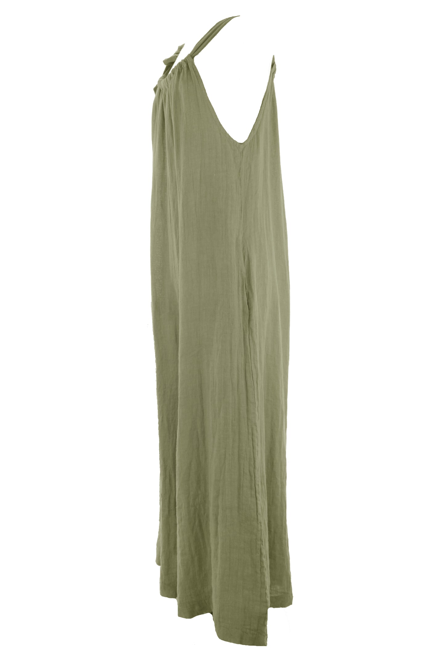 Side Tie Linen Jumpsuit