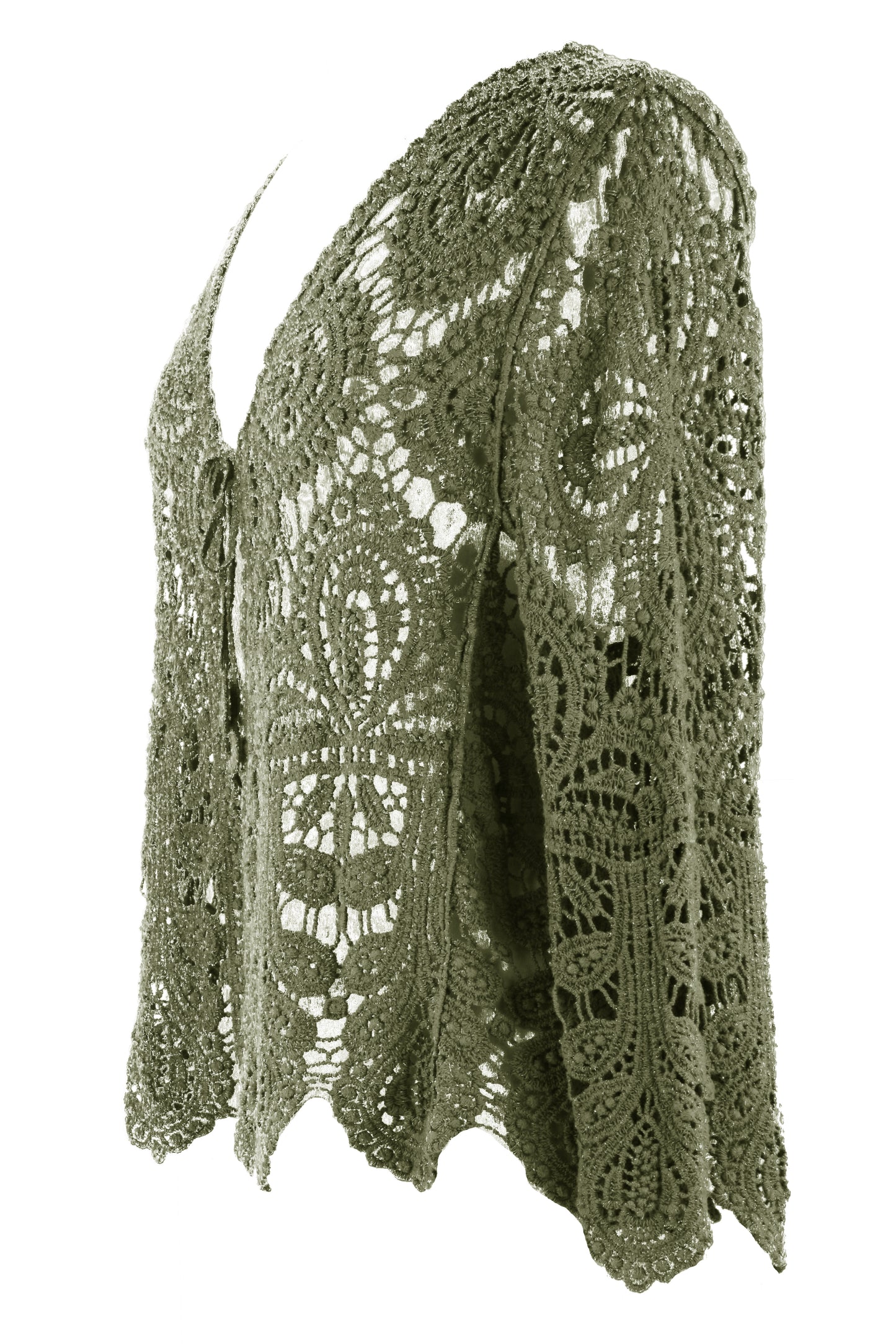 Tie Front Crochet Cardigan