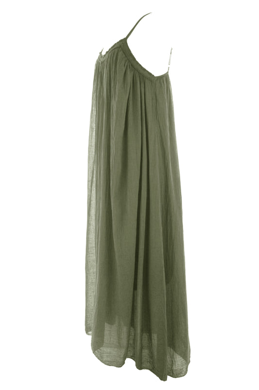 Strappy Cotton Midi Dress
