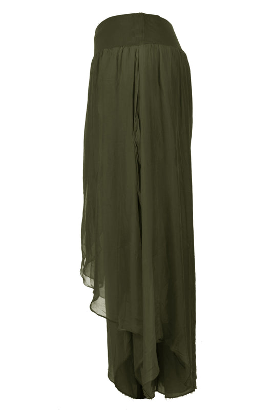 Flap Overlay Silk Trouser