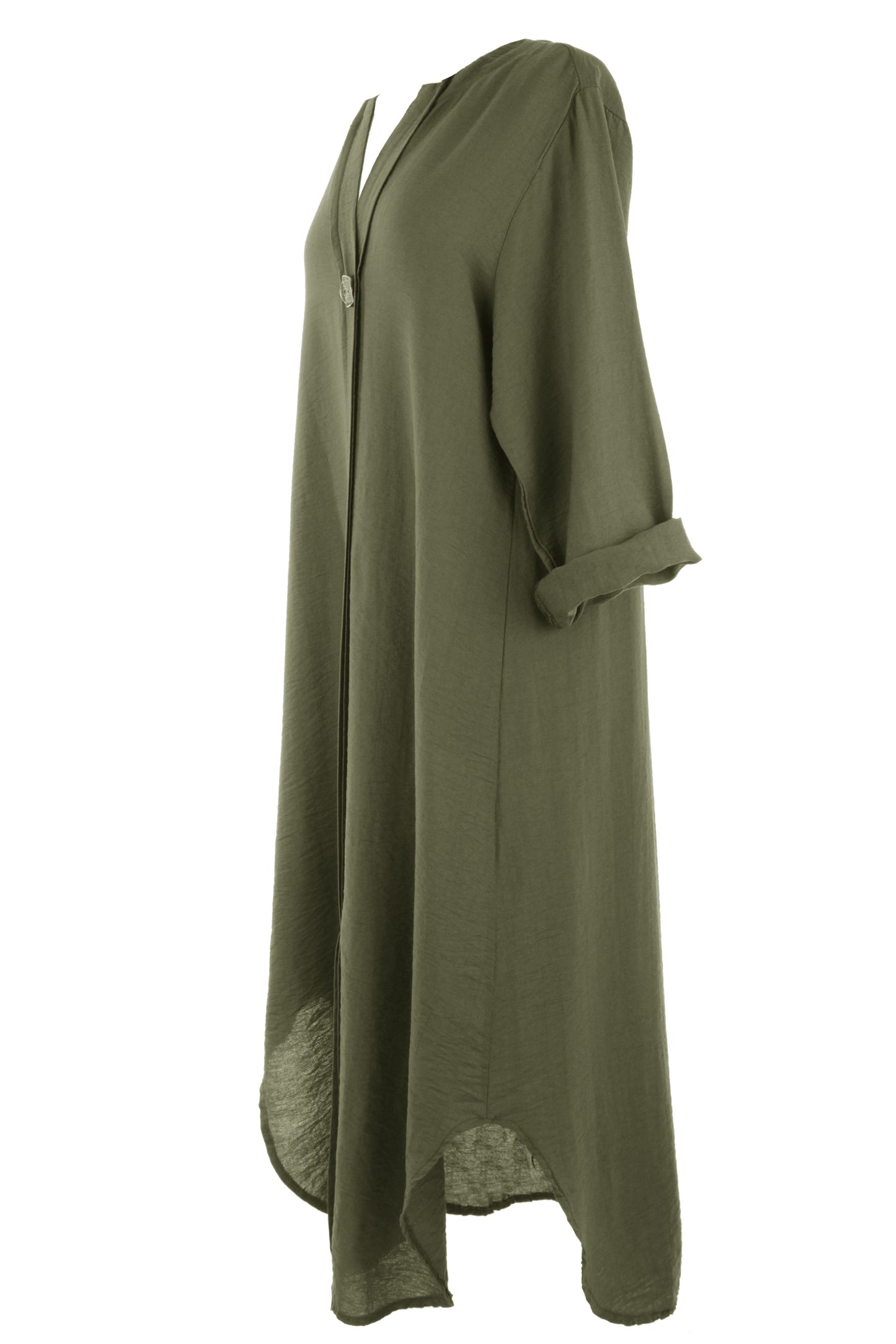 One Button Detail Midi Dress