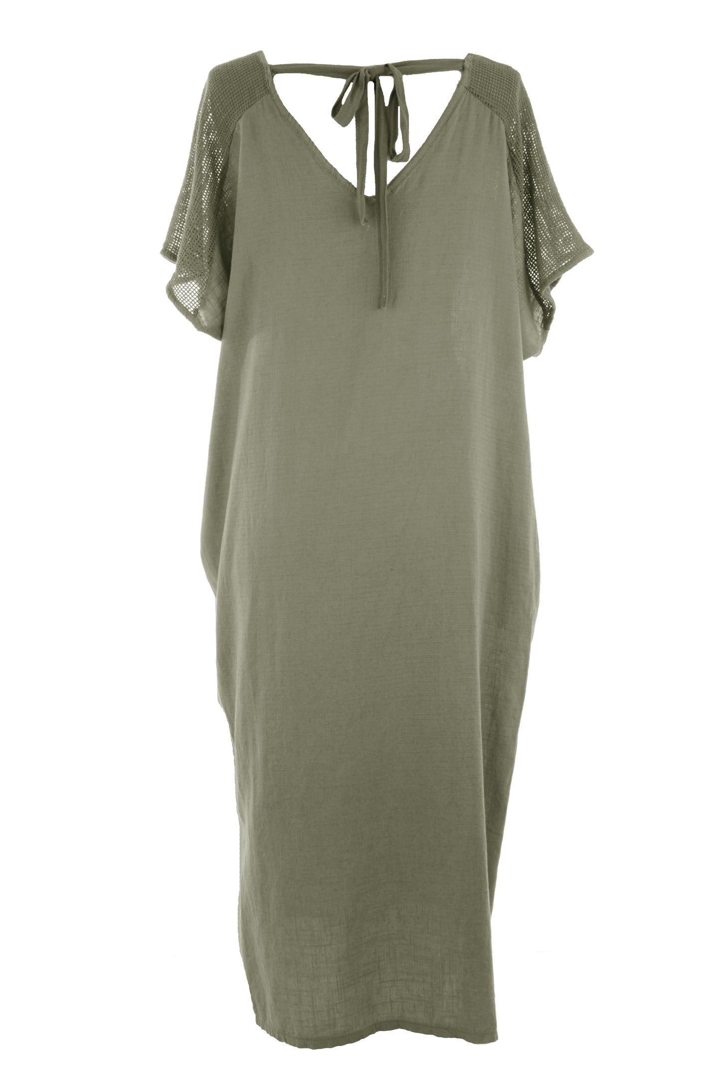 Tie Back Linen Dress