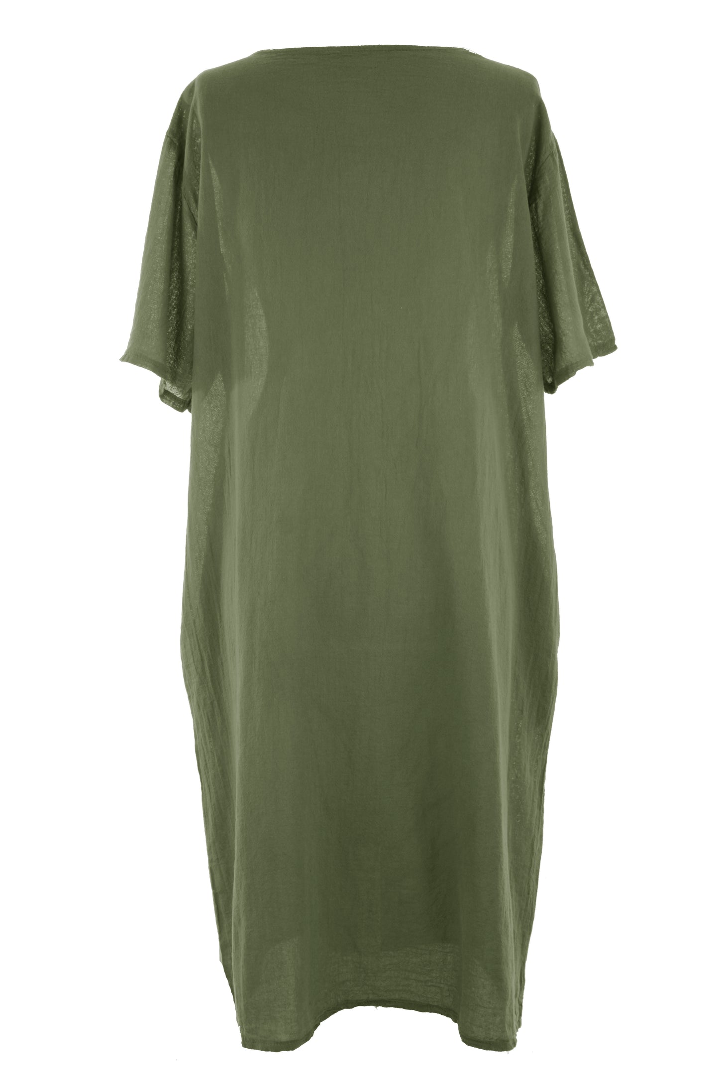 2 Tie Button Detail Cotton Dress