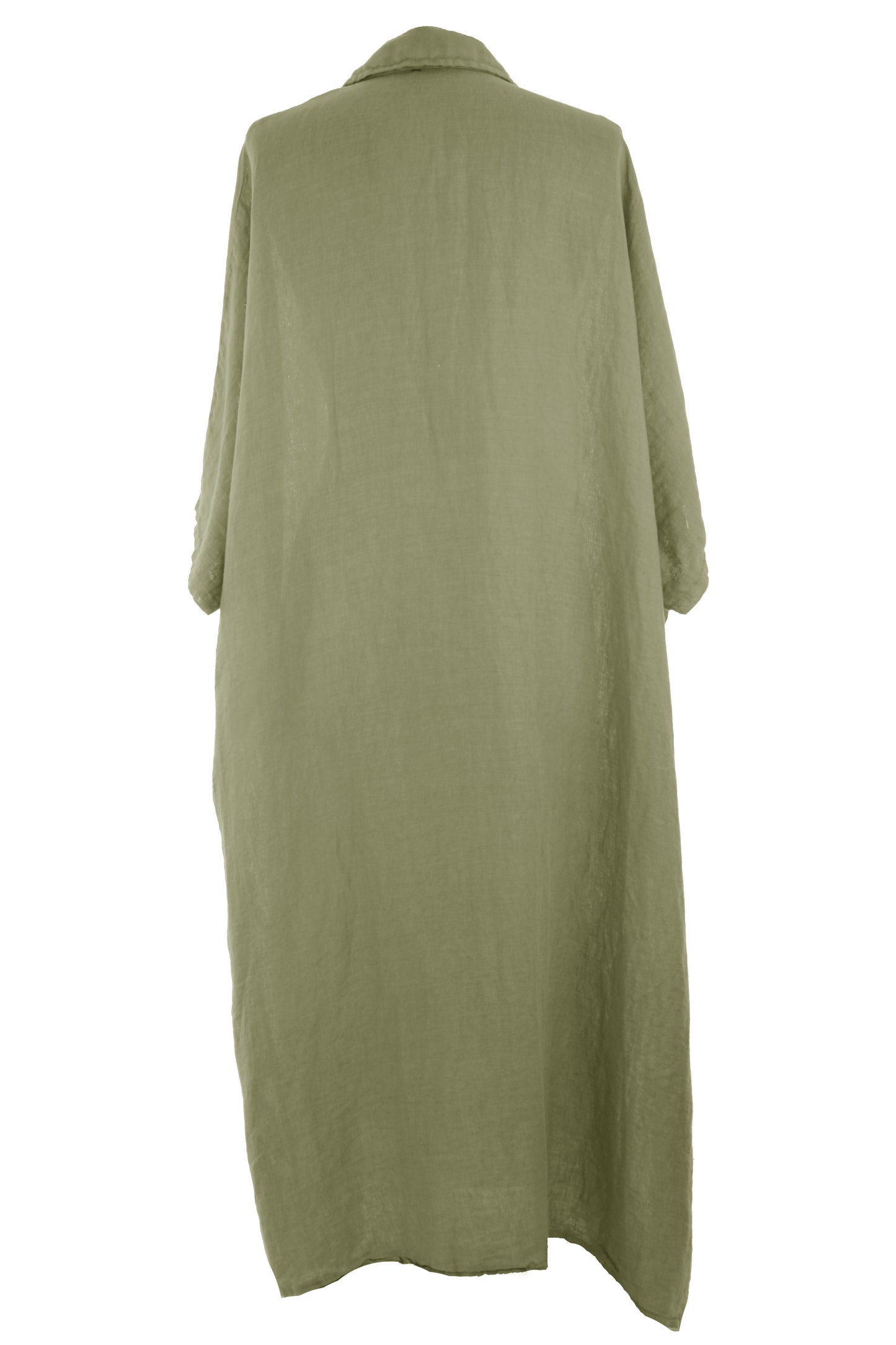 Batwing Collar Tulip Linen Midi