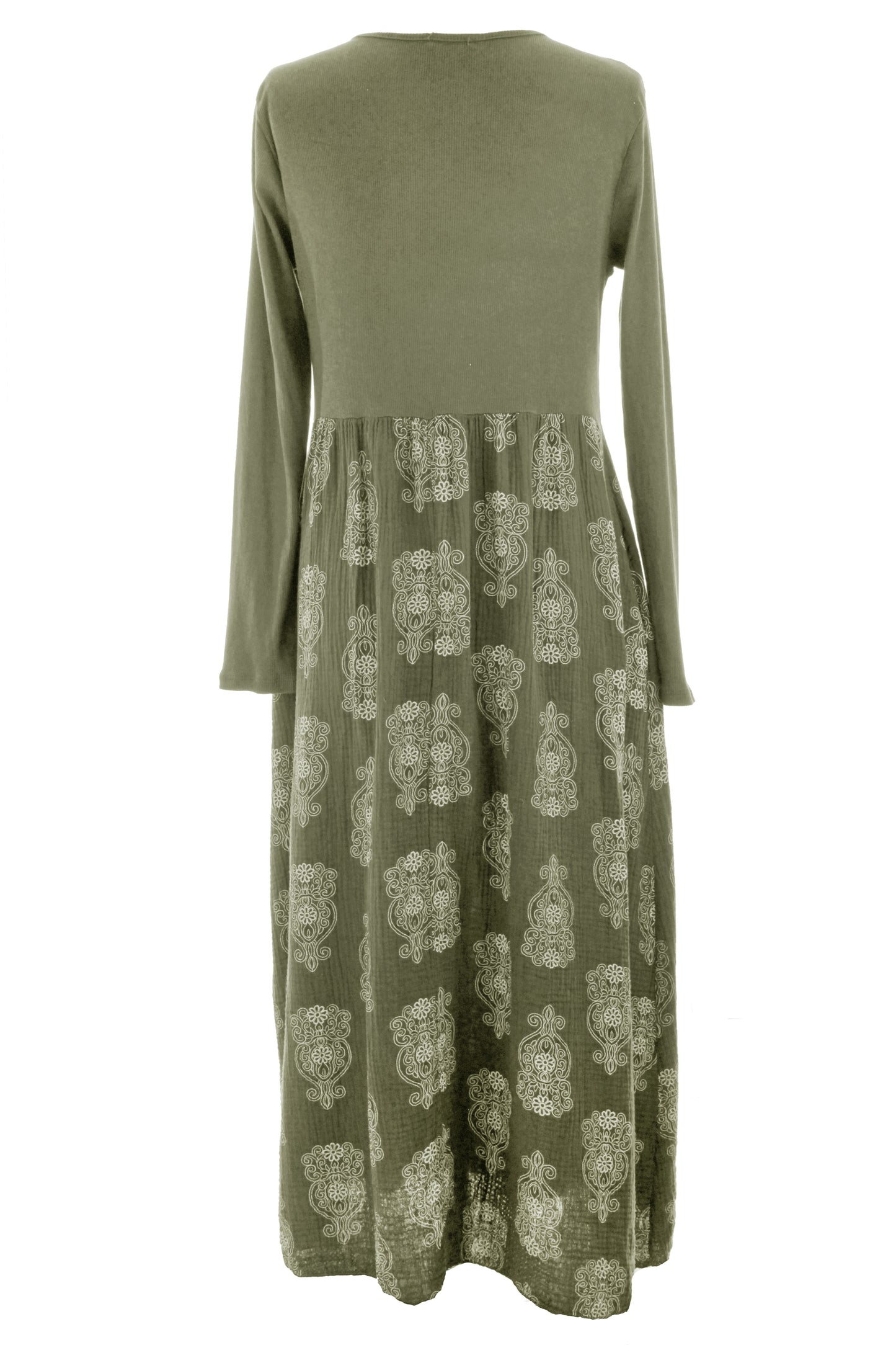 2 Pocket Mandala Print Midi Dress