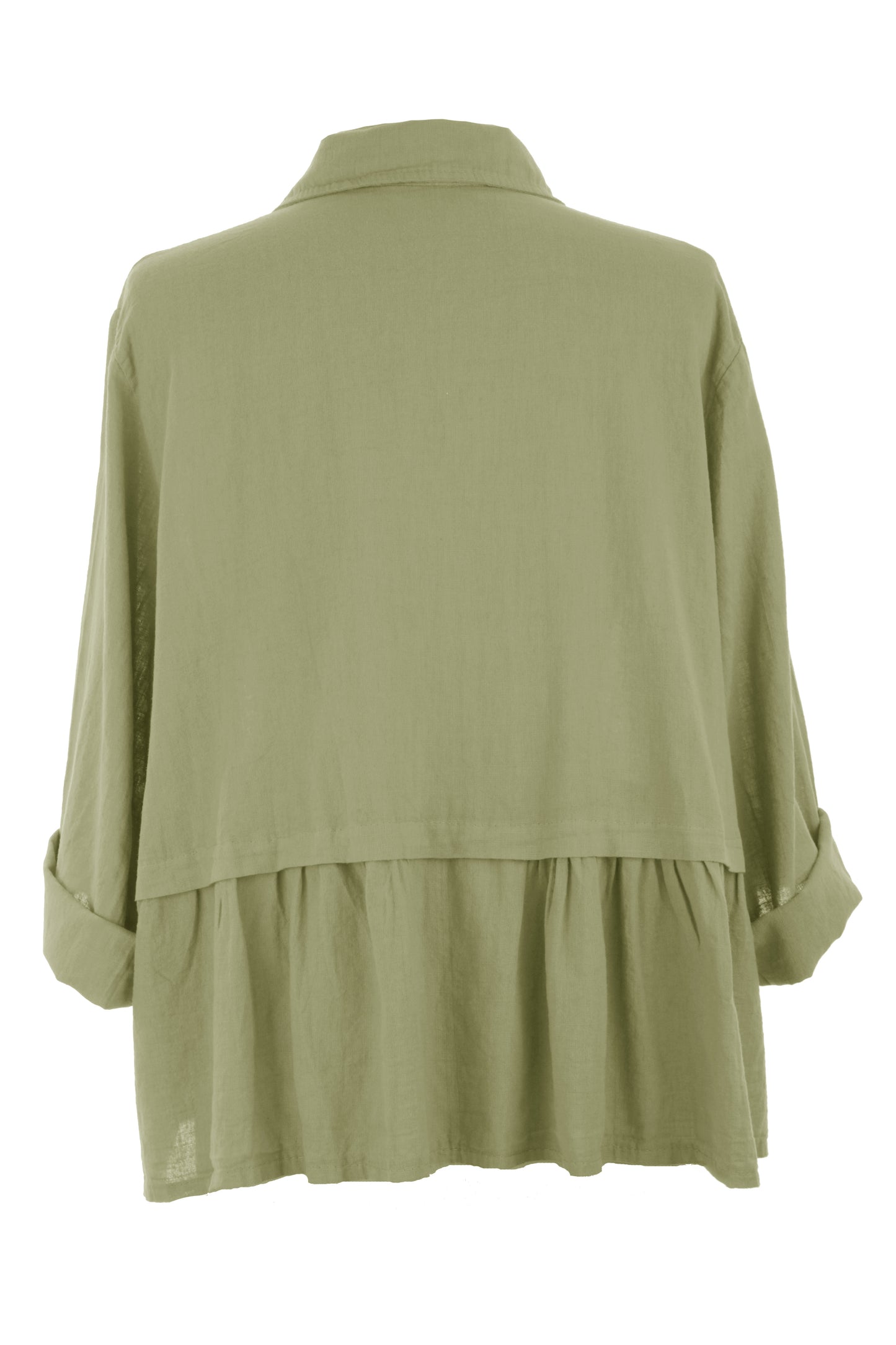 Frill Panel Linen Shirt