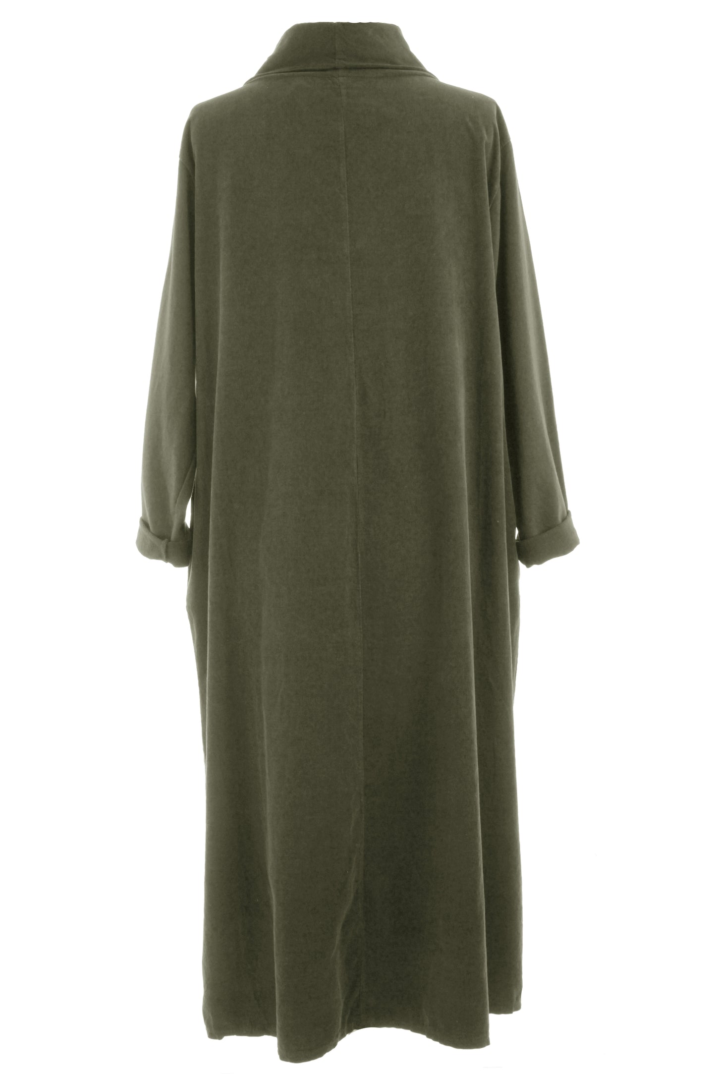 Cowl Neck Side Slit Corduroy Midi
