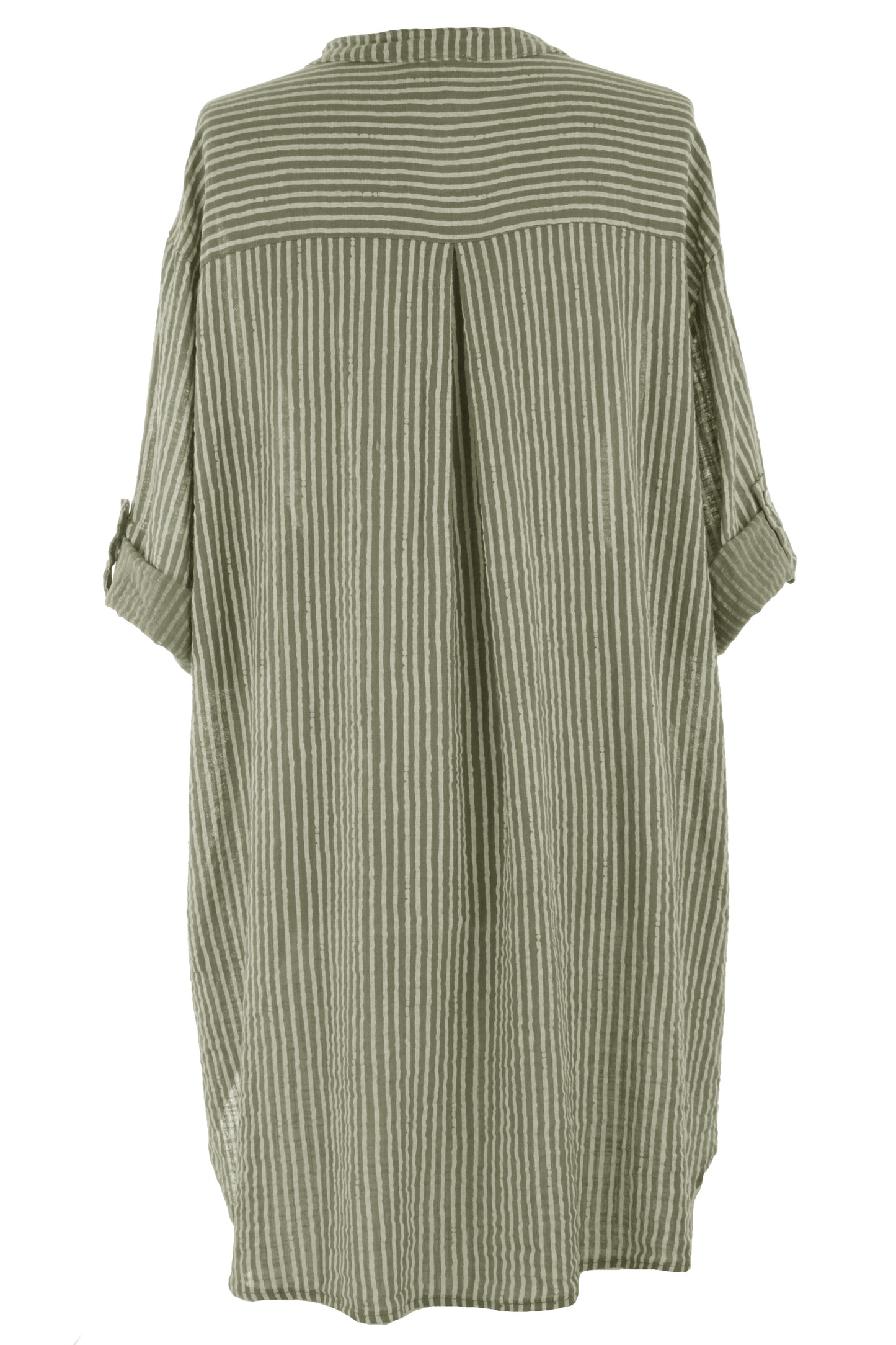 Stripe Hi Low Cotton Shirt