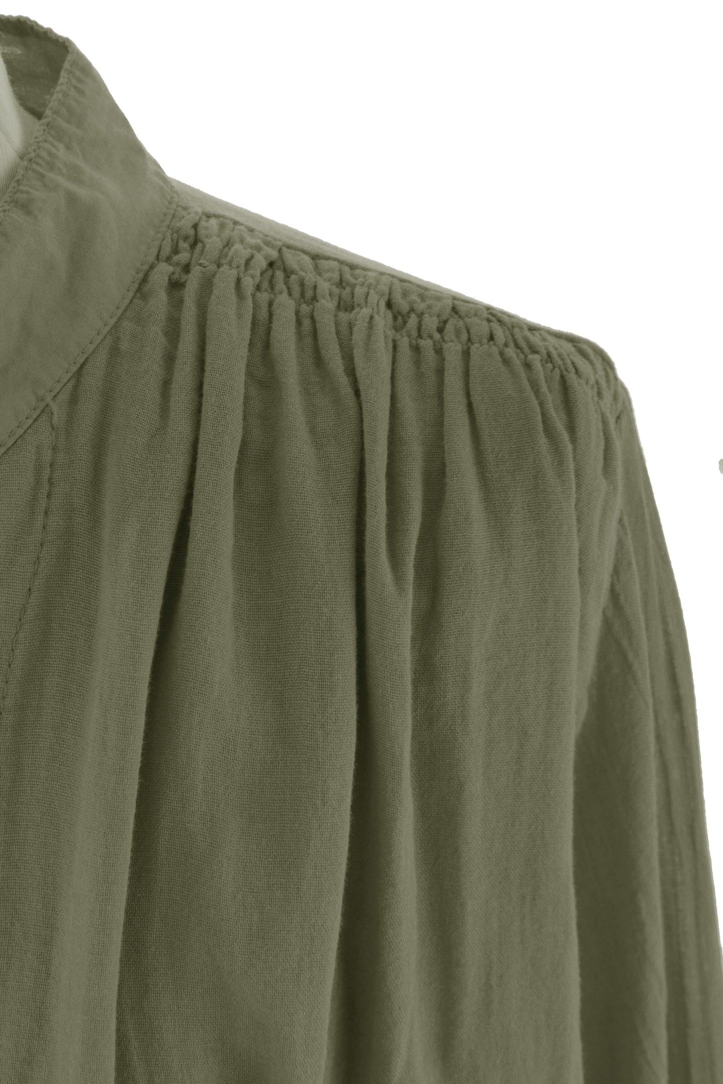 Ruched Shoulder Cotton Top