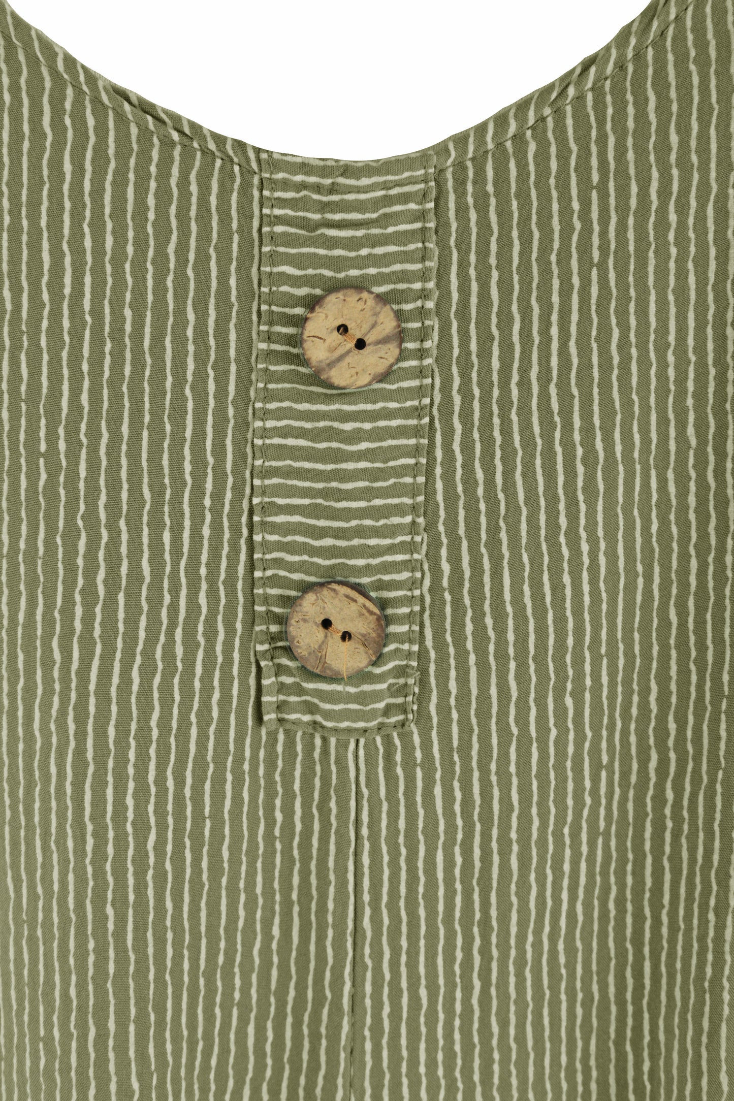 Button Detail Stripe Jumpsuit