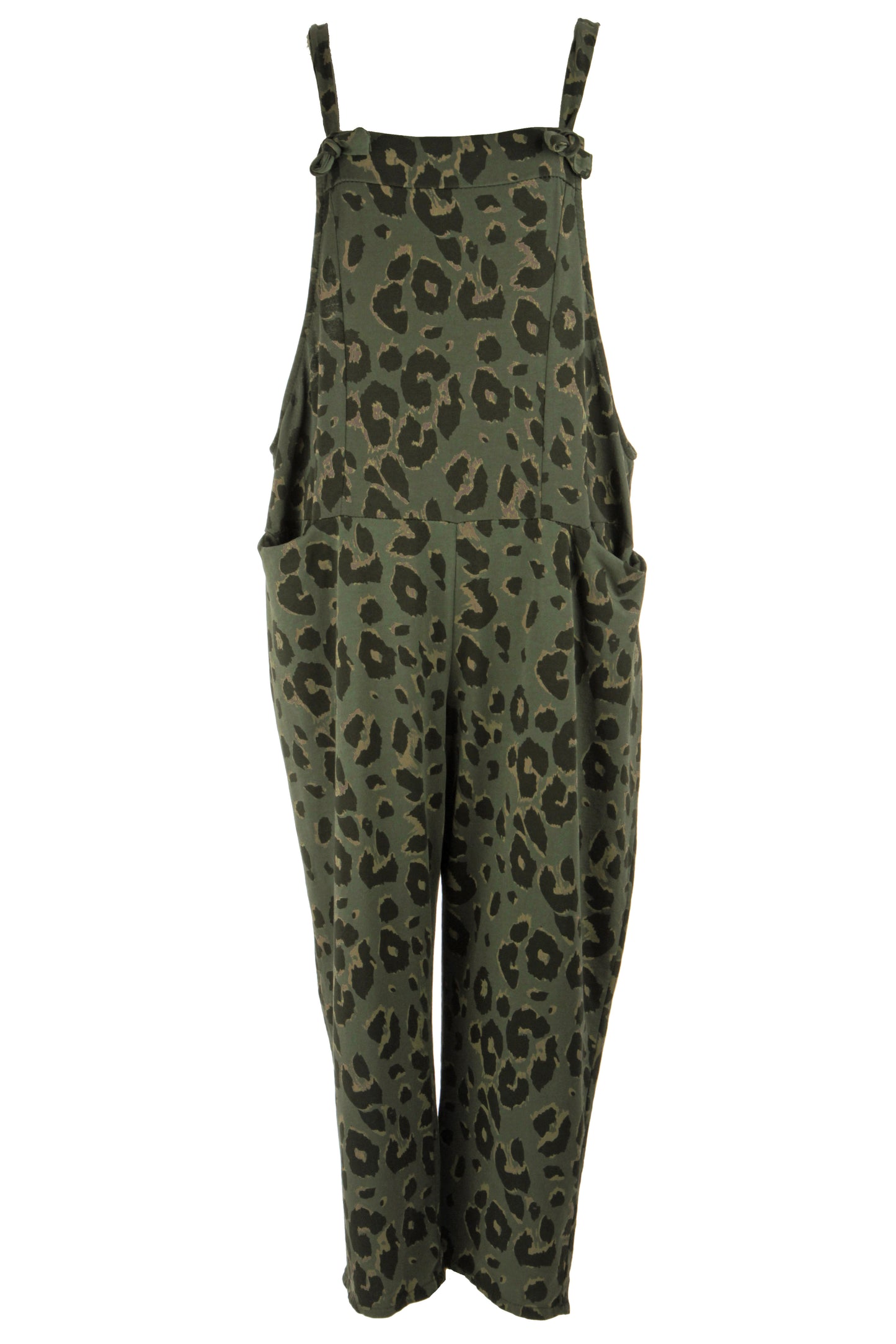 Leopard Jersey Dungarees