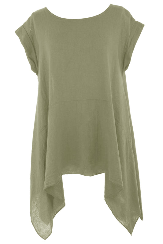 Hanky Hem Linen Top