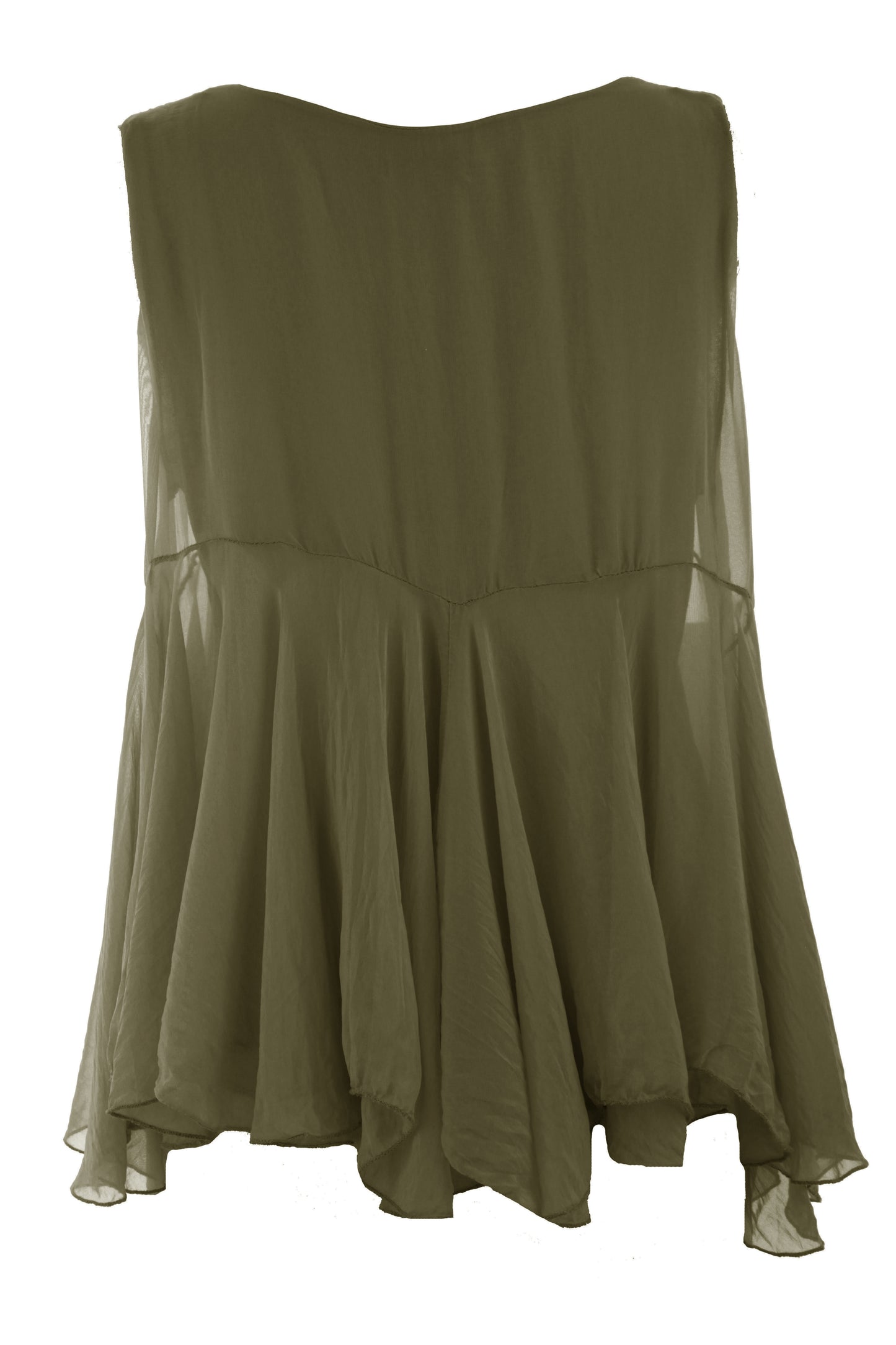 Sleeveless Swing Silk Top