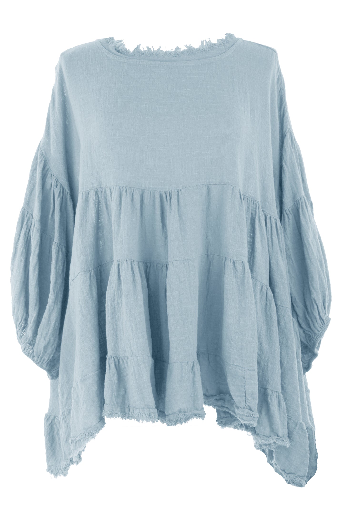 Balloon Sleeve Tiered Top