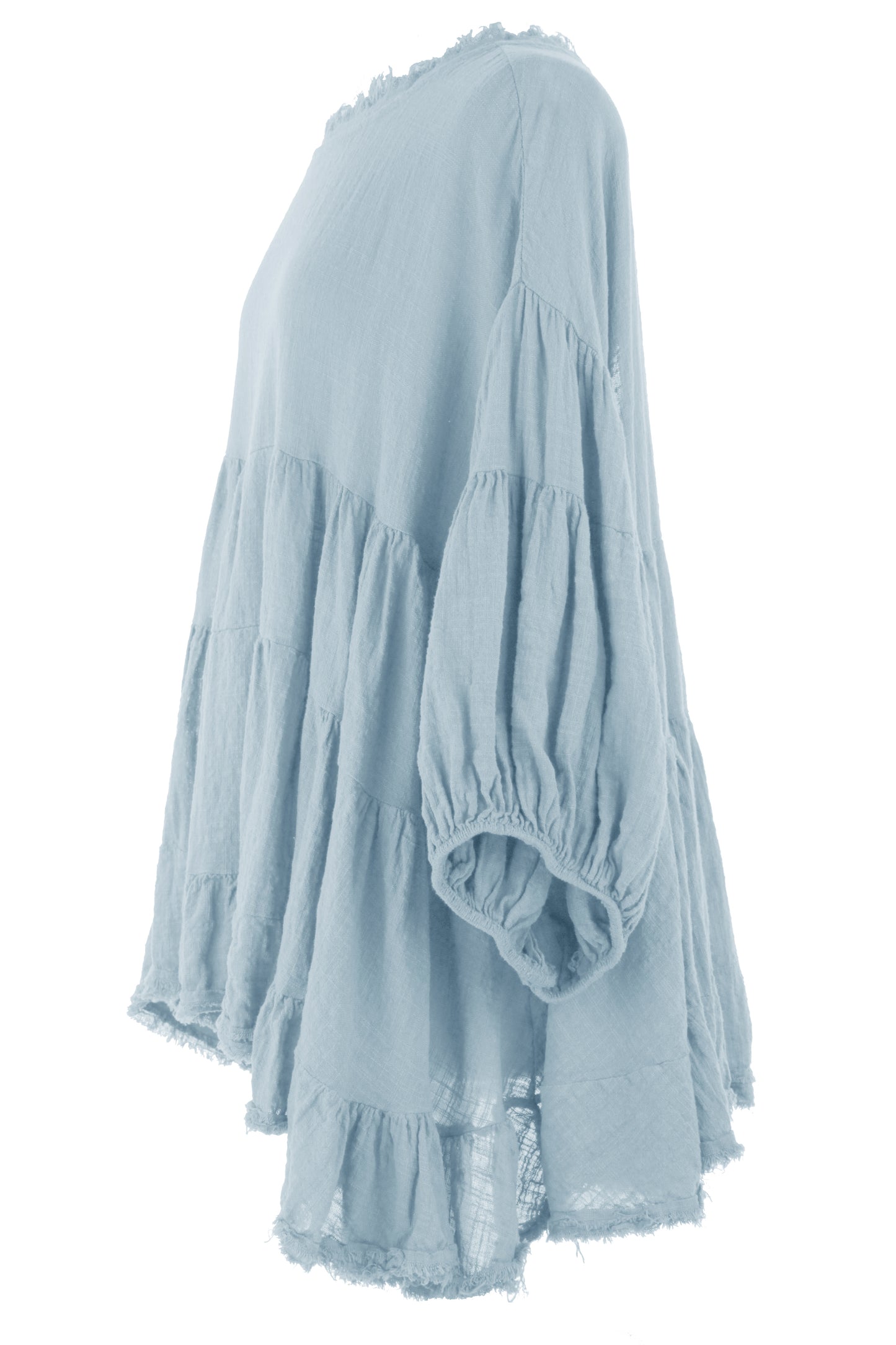 Balloon Sleeve Tiered Top