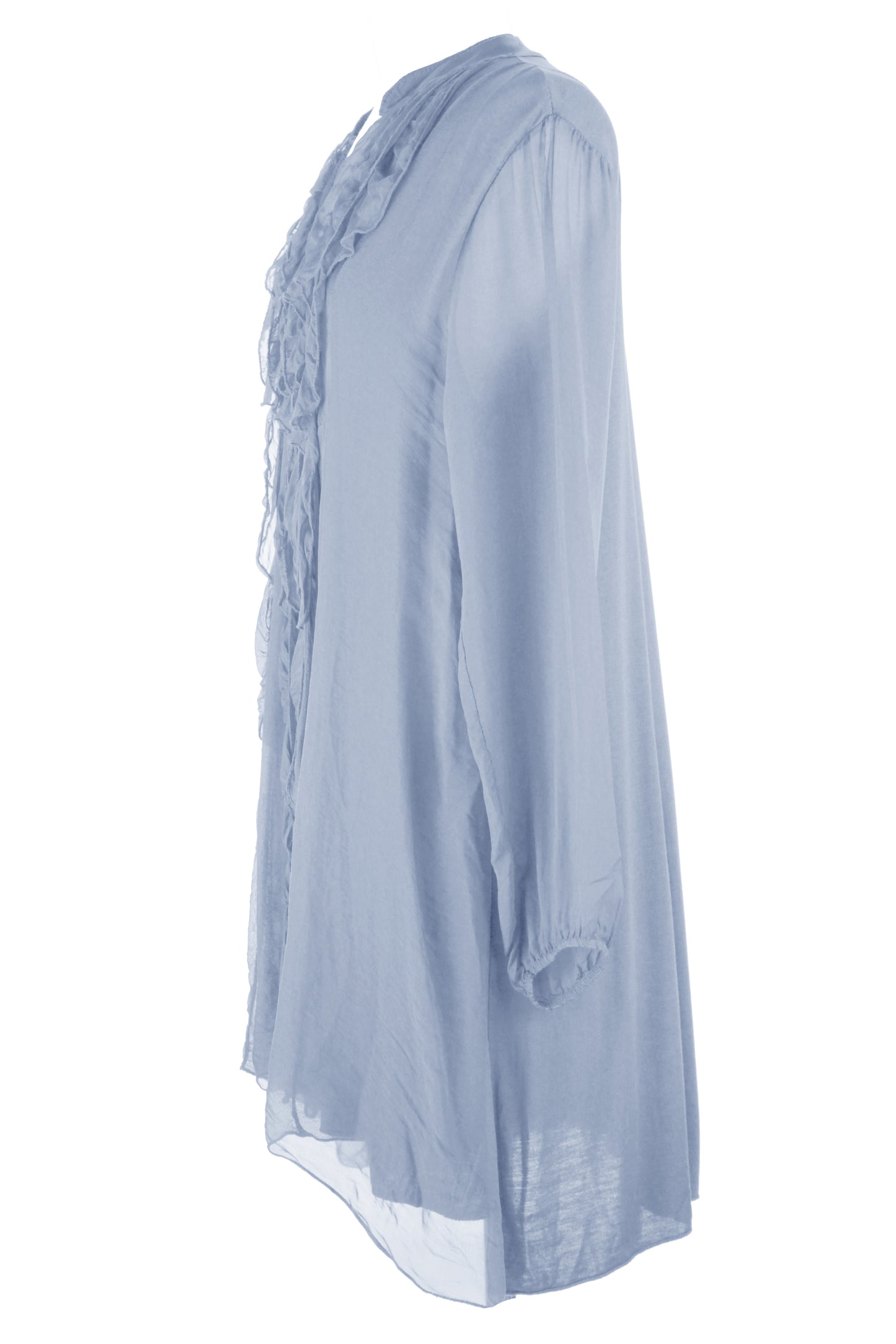 Frill Tassel Silk Blouse