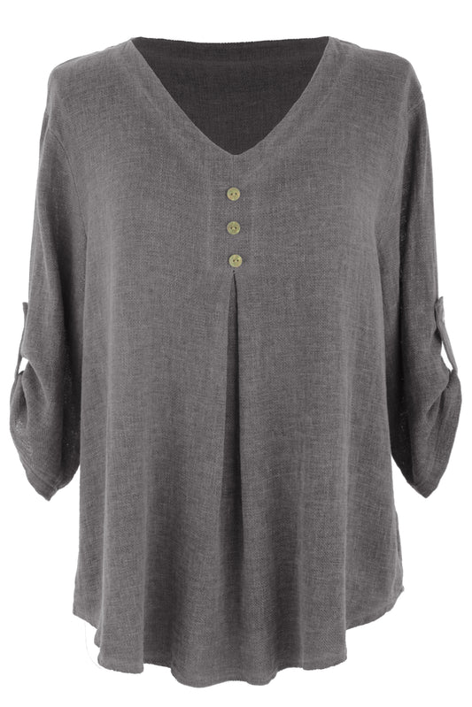 3 Button Detail Teabag Top