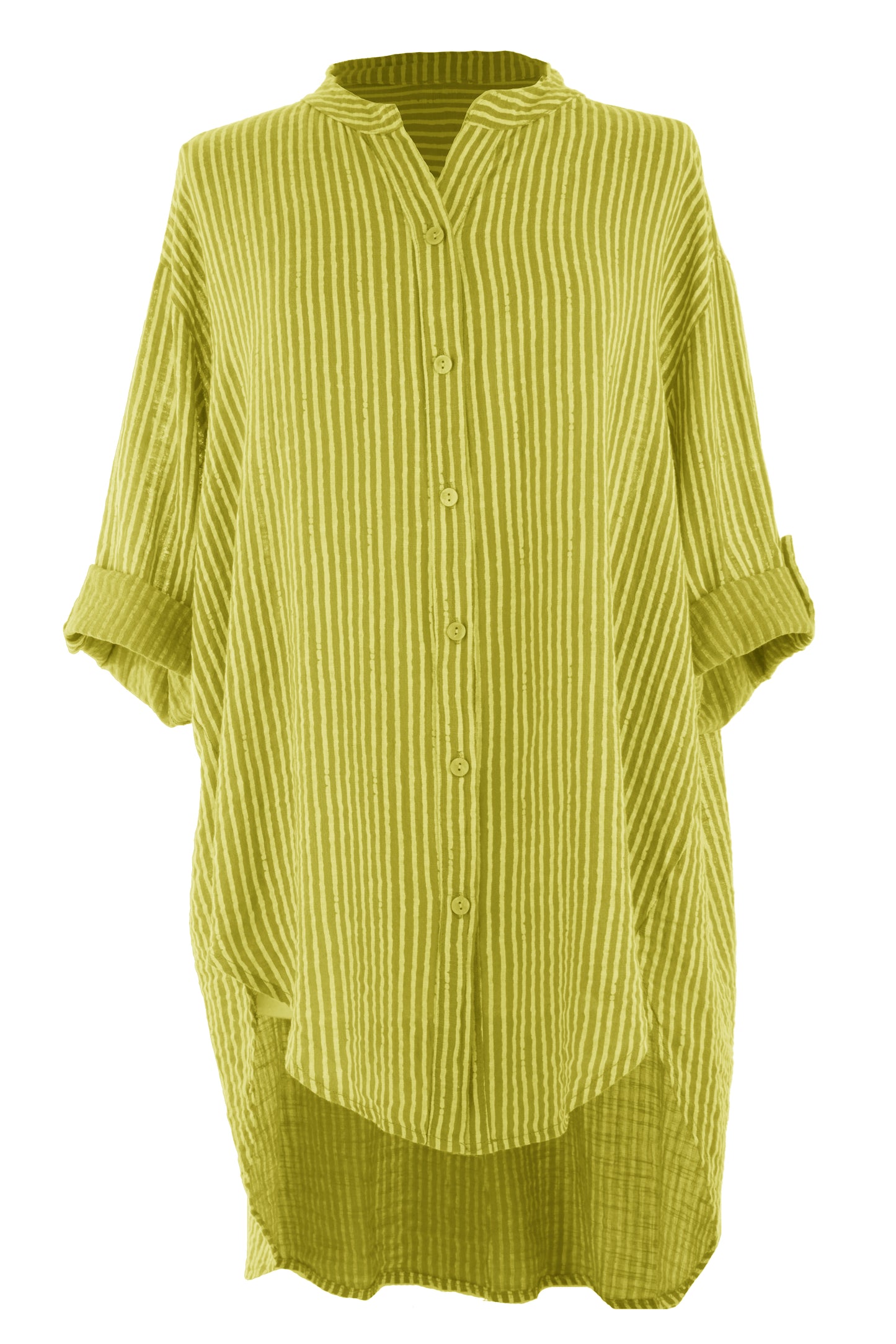 Stripe Hi Low Cotton Shirt