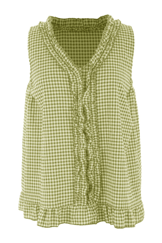 Sleeveless Gingham Top