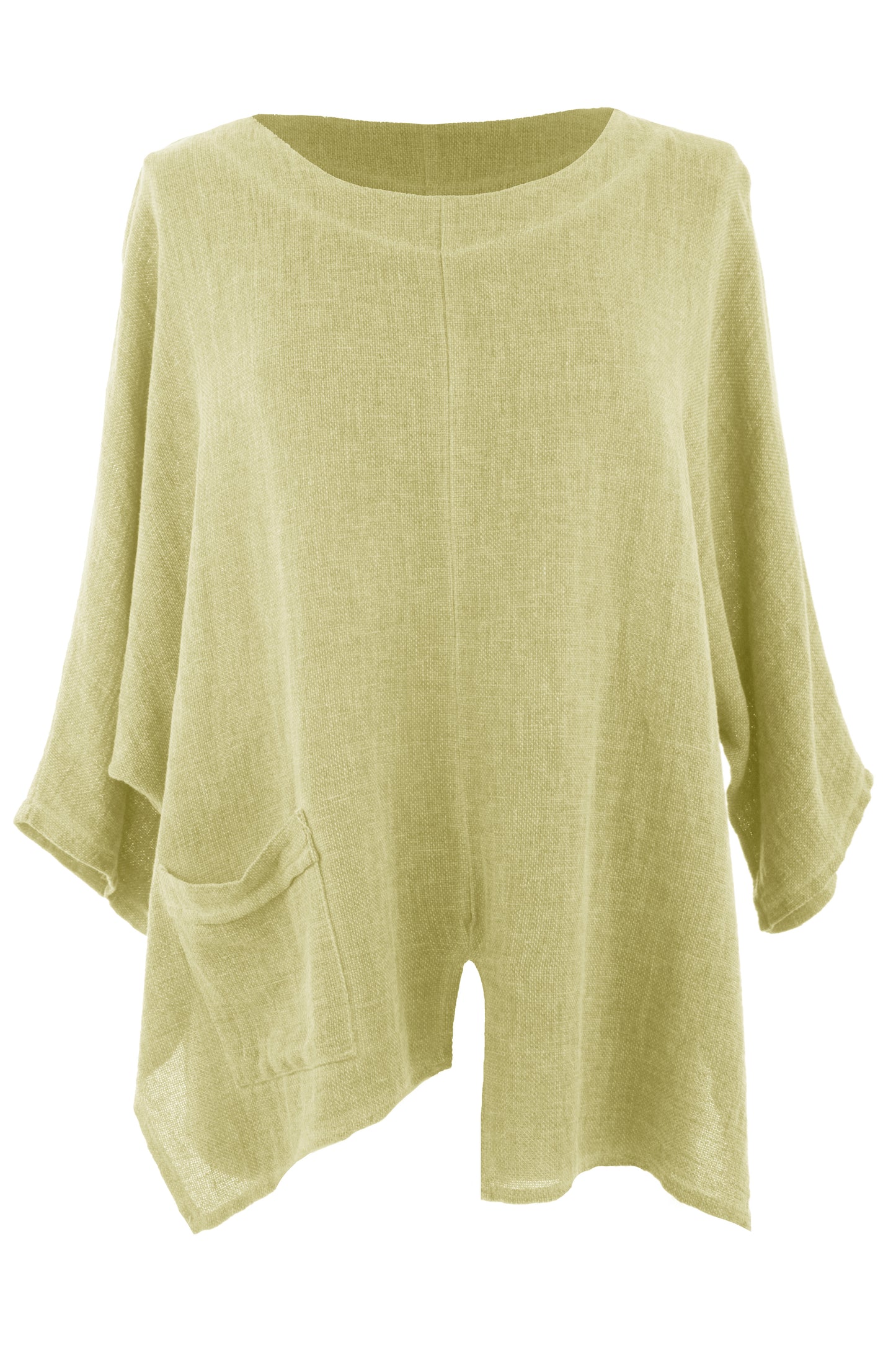 V Cutout Hem Linen Teabag Top