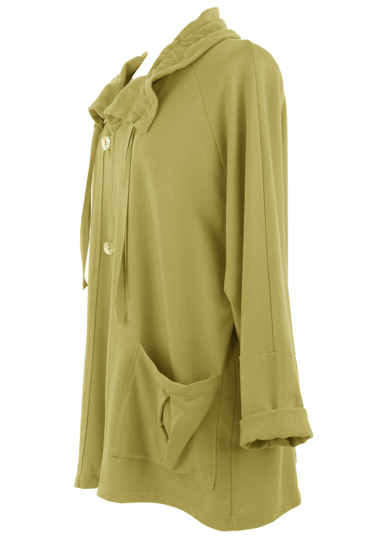 Rushed Collar Jersey Jacket