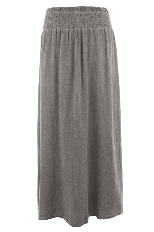 Teabag Linen Maxi Skirt