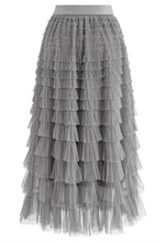 Load image into Gallery viewer, Rara Pleated Tulle Midi Skirt
