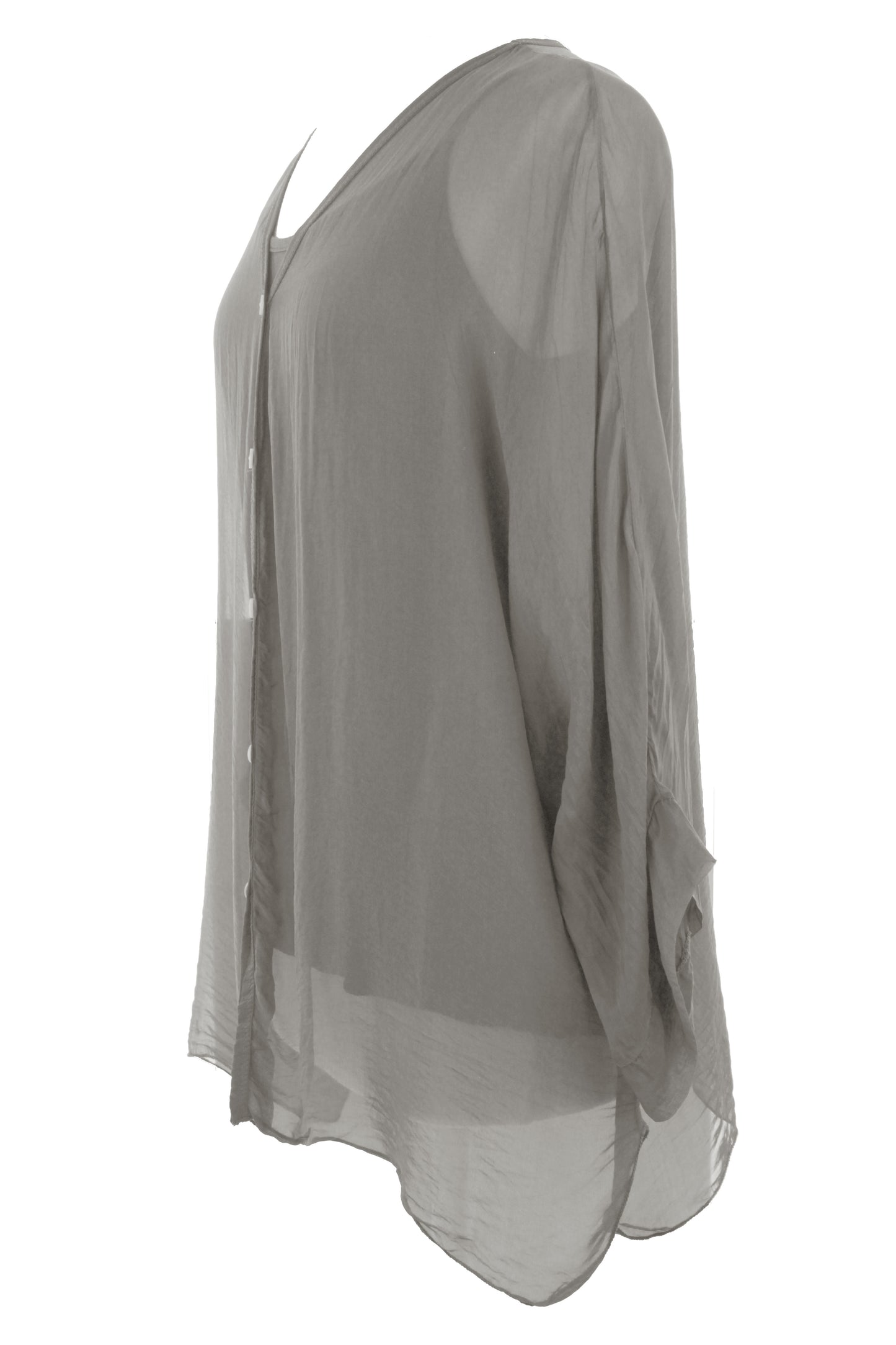 V Neck Silk Shirt with Vest