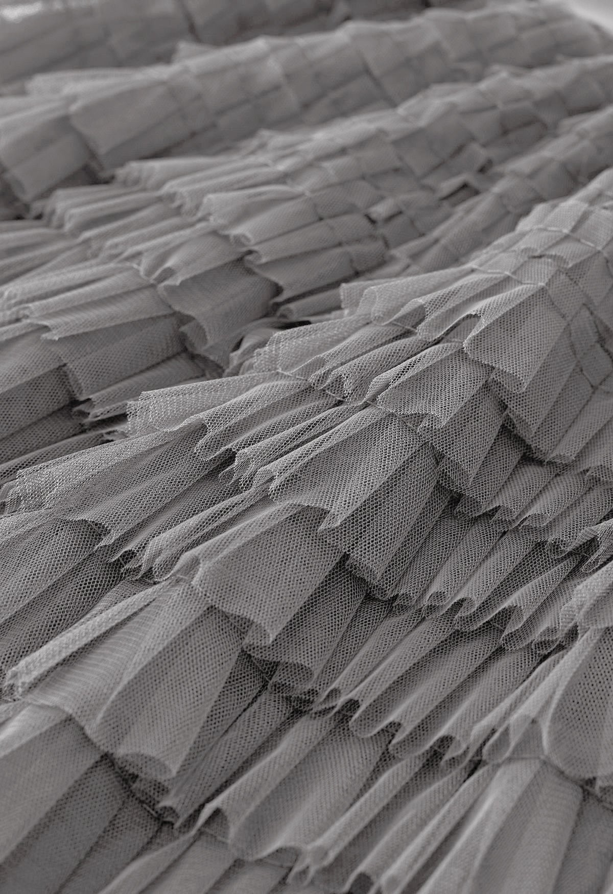 Rara Pleated Tulle Midi Skirt