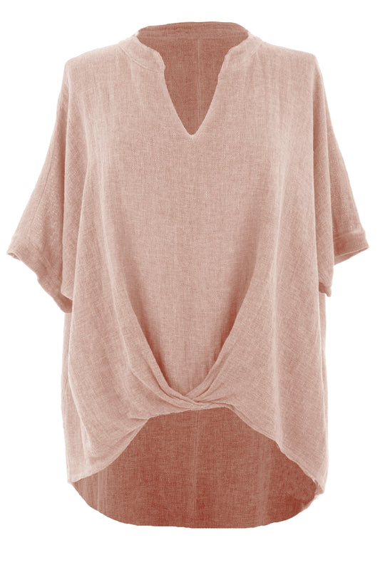 Twist Hem Teabag Linen Top